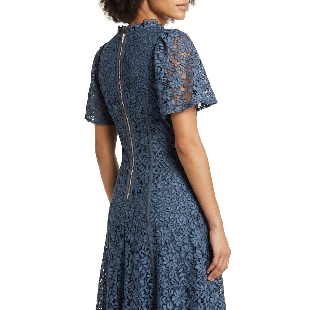 6ip9 Jill Stuart Blue Midi Floral Lined Dress Women Size 0